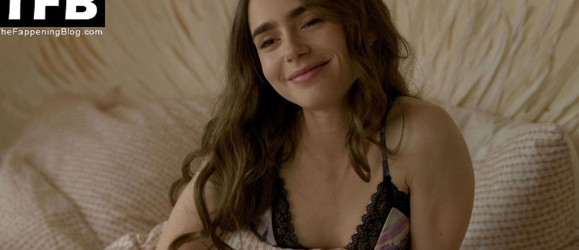 Lily Collins nude topless porn sexy LekedDiaries 11