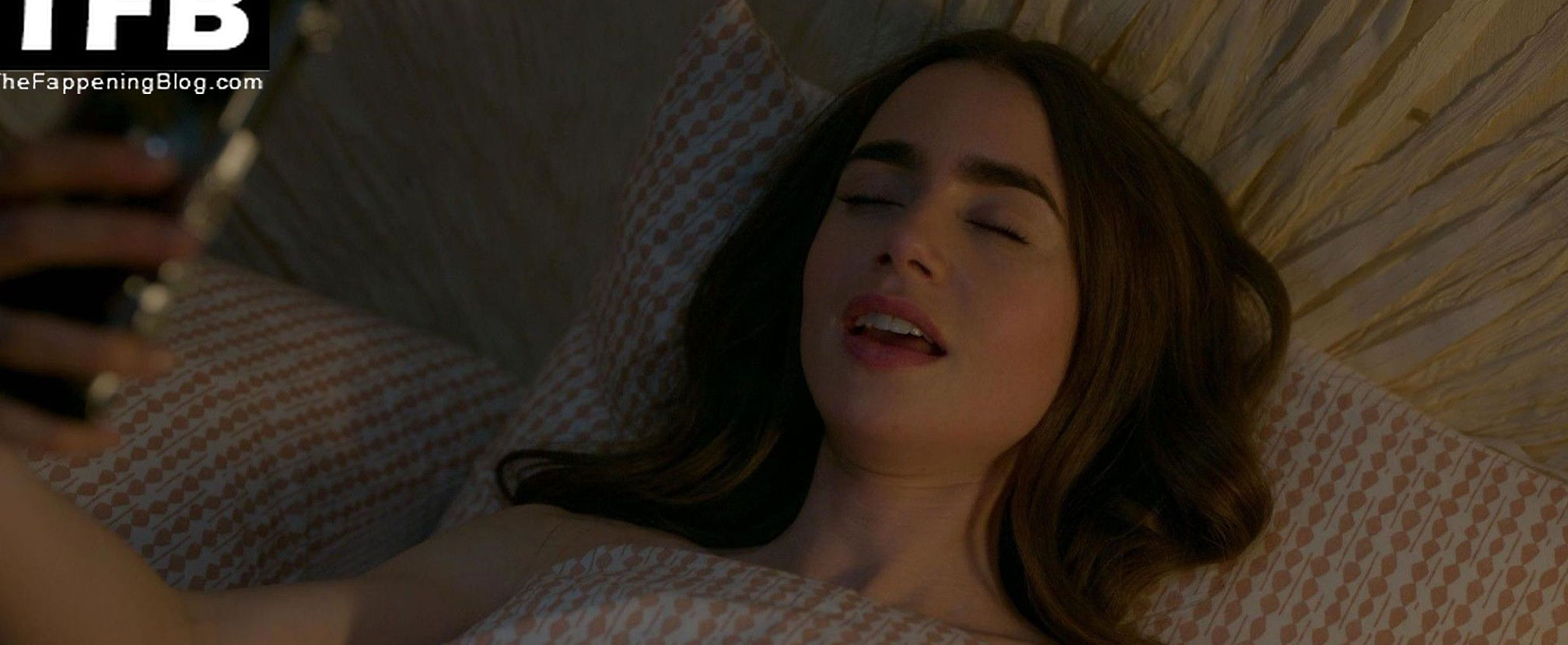 Lily Collins nude topless porn sexy LekedDiaries 24