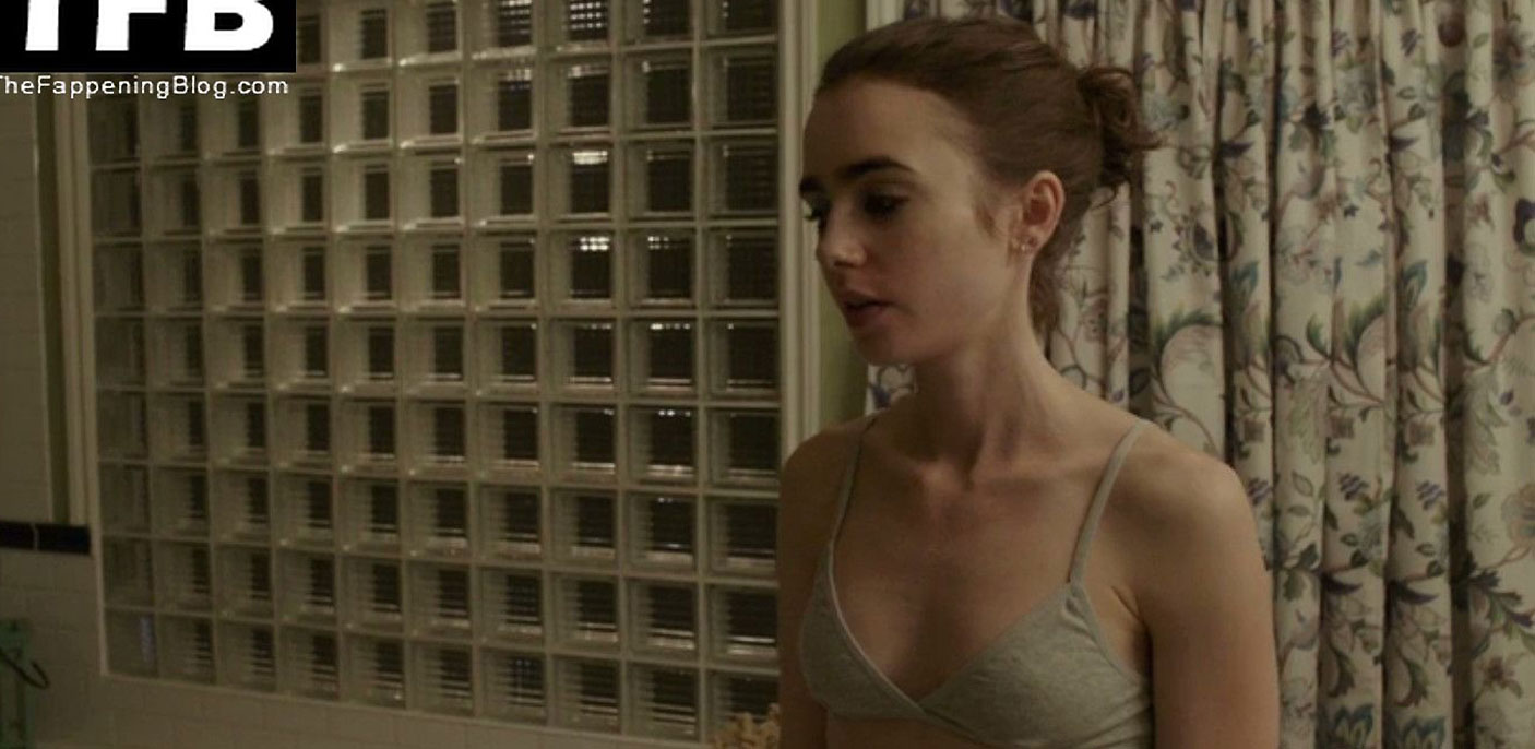 Lily Collins nude topless porn sexy LekedDiaries 55
