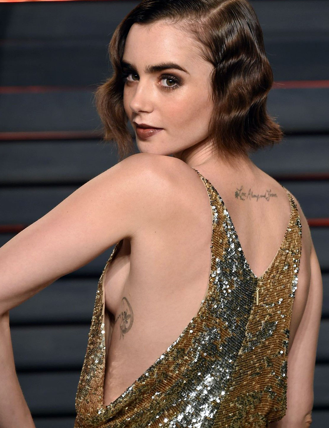 Lily Collins nude topless porn sexy LekedDiaries 57