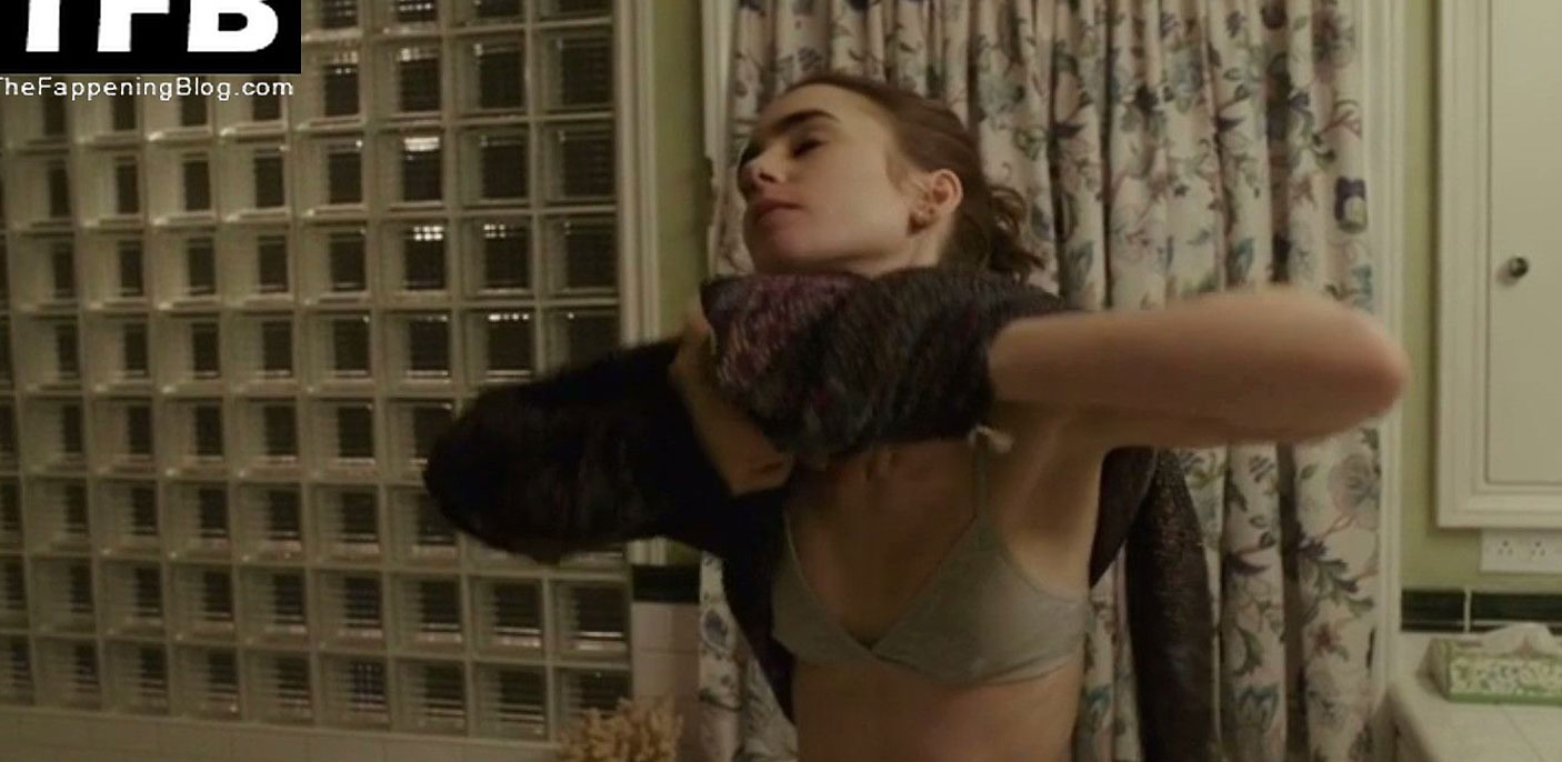 Lily Collins nude topless porn sexy LekedDiaries 61